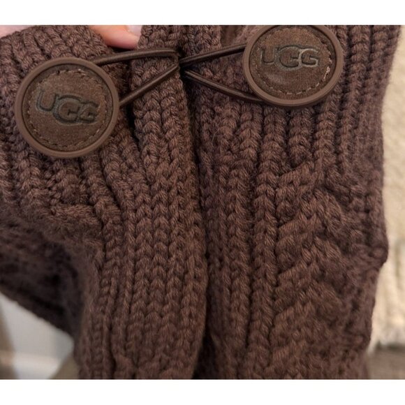 UGG Australia Women's Size 8 Classic Cardi Cable Knit Boots Dark Brown - Picture 9 of 14